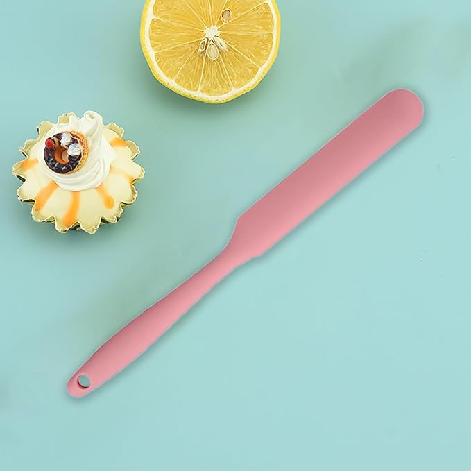 3Pcs Silicone Jar Spatula Long Handle Kitchen Spatulas for Mixing, Scraping, and Spreading,Ideal for Jars, Baking, Cake Icing, Cream, Butter, and Batter Kitchen Tool (Purple, Pink, Green)