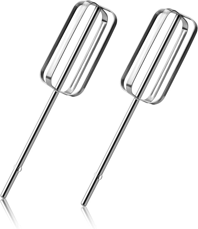 2 Pcs Hand Mixer Attachments Beaters, Hand Mixer Beaters Attachments for Kitchen Stainless Steel Replacement Parts for KitchenAid W10490648, KHM2B, AP5644233, PS4082859