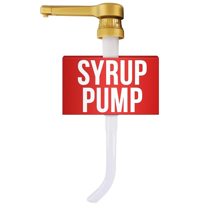 Sauce Pump Dispenser, 0.5oz, Compatible with Torani 64oz (Gold) | Syrup Pump for Coffee Bottle; Compatible with DaVinci (64oz), & Ghirardelli (87-90oz) Bottles; Adjustable Tube, Lockable