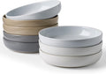 famiware Milkyway 33 oz Pasta Bowls Set of 8, Multicolor | Scratch-Resistant Stoneware Salad Bowls, Stackable, Dishwasher & Microwave Safe, Lead-Fre