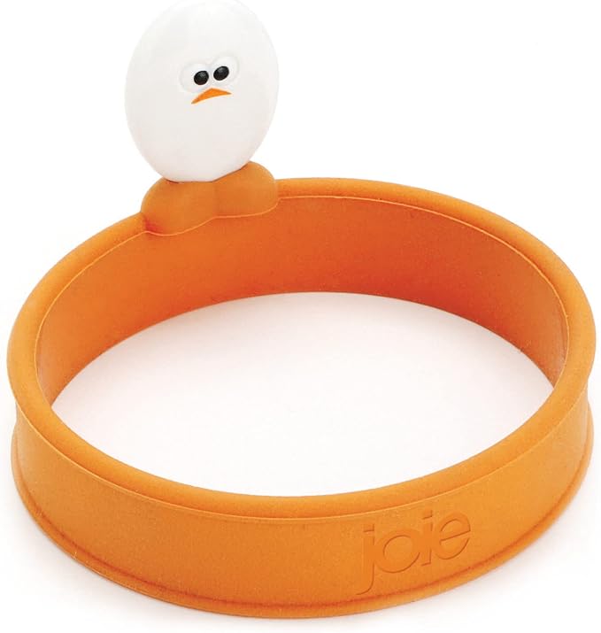 MSC International FBA_50600 50666 Joie Eggy 3.5" Non-Stick Silicone Compact Egg Ring with Folding Handle, Orange