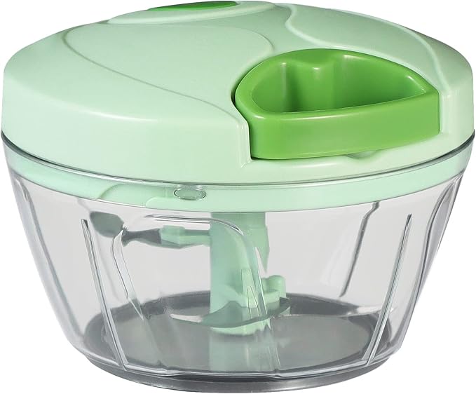 Cambom Manual Food Chopper Vegetable Cutter, Hand String Vegetable Chopper Onions Cutter for Vegetable Fruits Nuts BPA Free Food Safe Material, 550ml Green