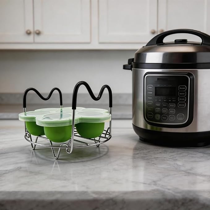 Steamer Rack Trivet with Handles for Instant Pot Pressure Cooker Accessories (Handle Without Silicone, for 6qt)