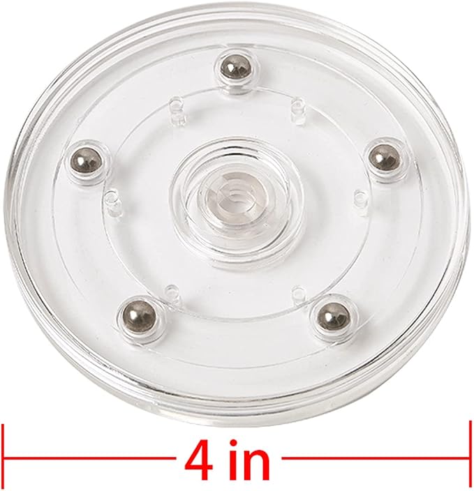 4" Lazy Susan Turntable Acrylic Ball Bearing Rotating Tray for Spice Rack Table Cake Kitchen Pantry Decorating TV Laptop Computer Monitor