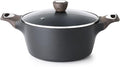 SENSARTE Nonstick Stock Pot with Lid, 2.6/4.5/6.6/8.5/11 QT Soup Pot Casserole Pot, Healthy Pasta Pot, Large Deep Cooking Pot, Big Sauce Pot Stew Pot, Induction Compatible, PFOA PFOS APEO Free, Black