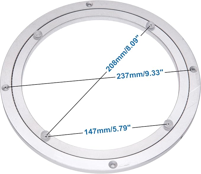 Aluminum Heavy Duty Lazy Susan Rotating Turntable Bearing Swivel Plate Hardware for Dining-Table (10 inch)