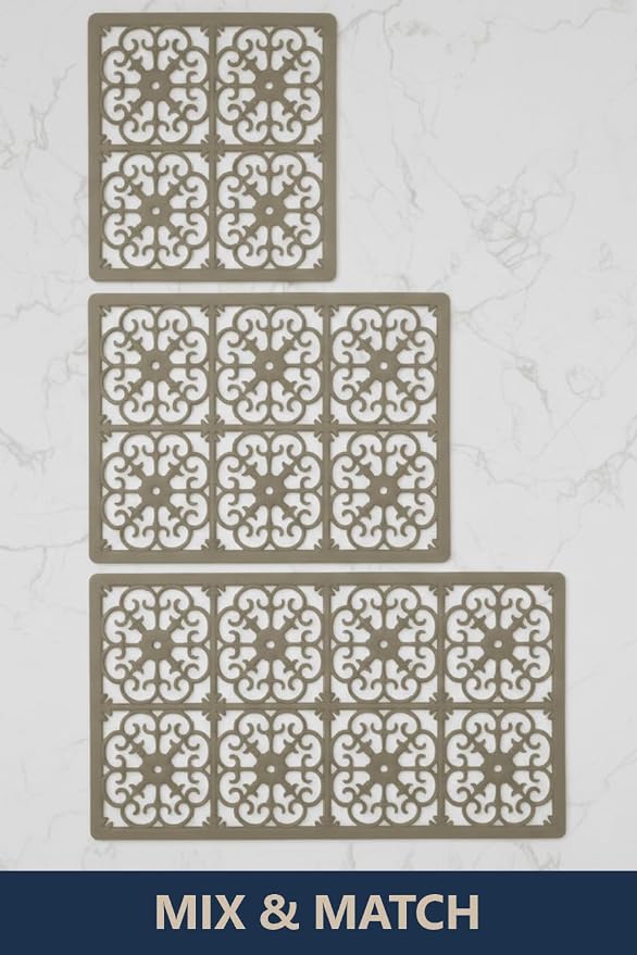 GASARÉ, Extra Large, Thick, Silicone Trivet for Hot Dishes, Pots, and Pans, Heat Resistant Mat for Countertop, Hot Pad for Kitchen, Easy to Clean, 16 x 12 x 3/8 Inches, Taupe
