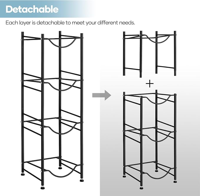 5 Gallon Water Cooler Jug Rack, 4 Tier Detachable Water Bottle for Home | Water Bottle, Heavy Duty Water Bottle Organization for Office