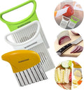 Potato slicer & Kitchen Gadgets, 1 Crinkle Cutter, 1 Onion Slicer, Stainless Steel Onion Holder, Vegetable, Avocado, Tomato,Mandoline Slicer, Fruit Cutter, wavy crinkle cutter for veggies,