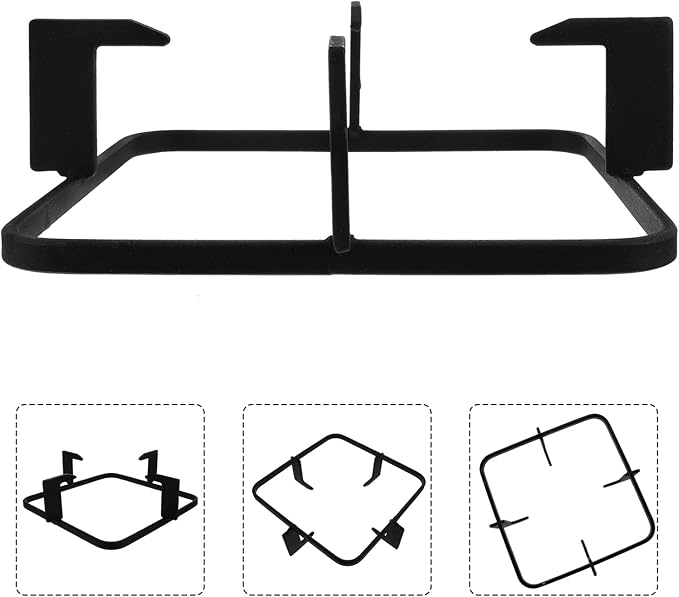 Uonlytech Gas Stove Burner Covers Cast Iron Wok Support Ring, 20. 7cm Square Gas Burner Rack Stove Trivets Cooktop Range Pan Holder Stand Stove Rack for Kitchen Camping Gas Cooker Cast Iron Wok