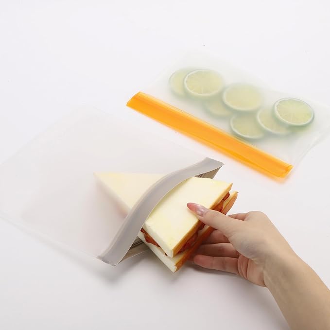 30 PCS Reusable Freezer Bags Washable, BPA Free Leakproof Food Storage Bags for Fruit, Meal Prep, Freezing Meat- 10 Gallon 10 Sandwich 10 Snack