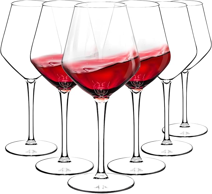 crayline Plastic Wine Glasses Set of 6(15oz) | 100% Tritan & BPA Free | Unbreakable Wine Glasses with Stem | Dishwasher Safe | Perfect For Pool, Patio, Camping, Outdoor Parties, Everyday Use.