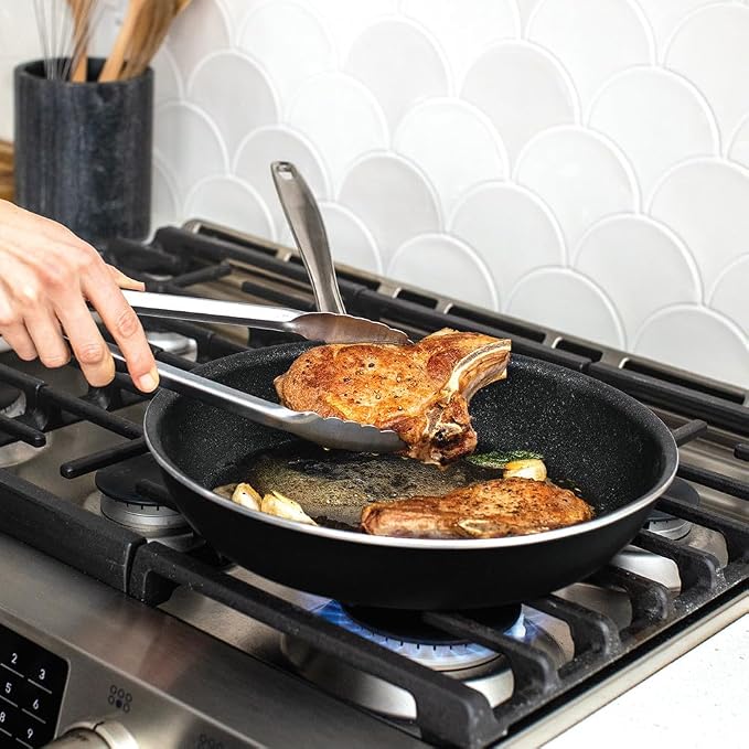 Nordic Ware Basalt Aluminum Saute Skillet, 12-Inch, Ceramic Coating