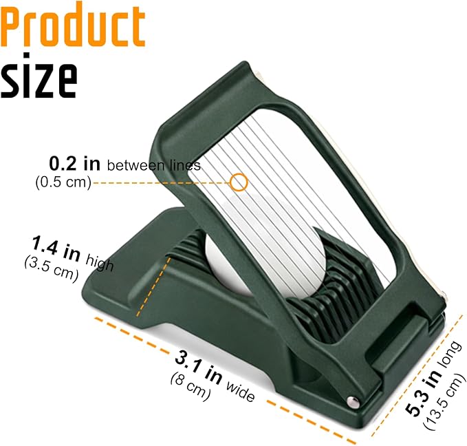Multipurpose Heavy Duty Aluminium Egg Slicer, Stainless Steel Wire, Green | Dishwasher Safe, Rust Resistant, Egg Cutter for Hard Boiled Eggs, Soft Food and Soft Fruit, Salads, Butter, Cheese, Spam