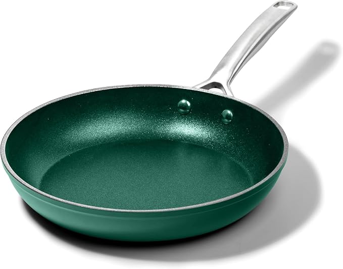 Granitestone 10 Inch Non Stick Frying Pan Skillet Granite Coated Egg & Omelette Pan, Non Toxic PFOA Free, Metal Utensil Safe, Aluminum, Oven Safe to 500°F, Dishwasher Friendly, Emerald Green