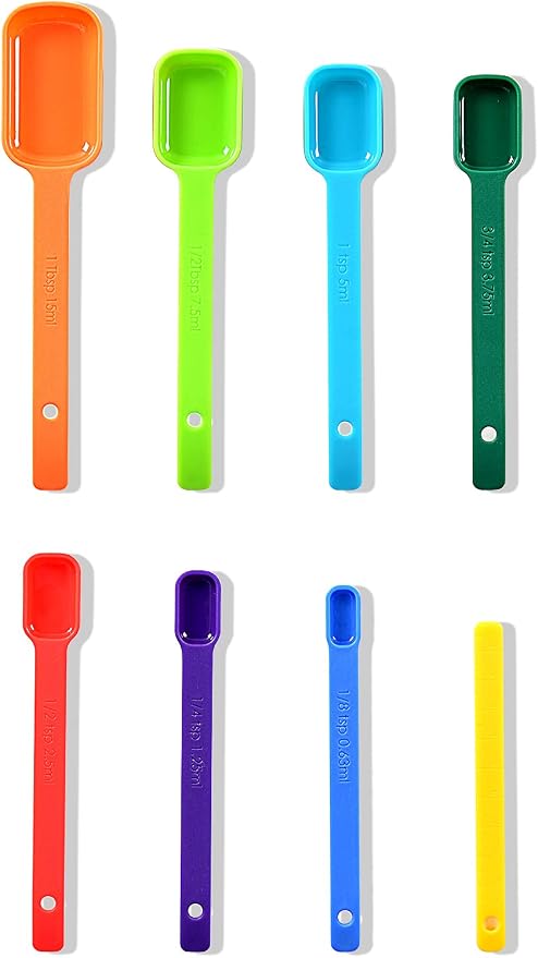 Measuring Cups and Spoons Set of 15,Assorted Colors
