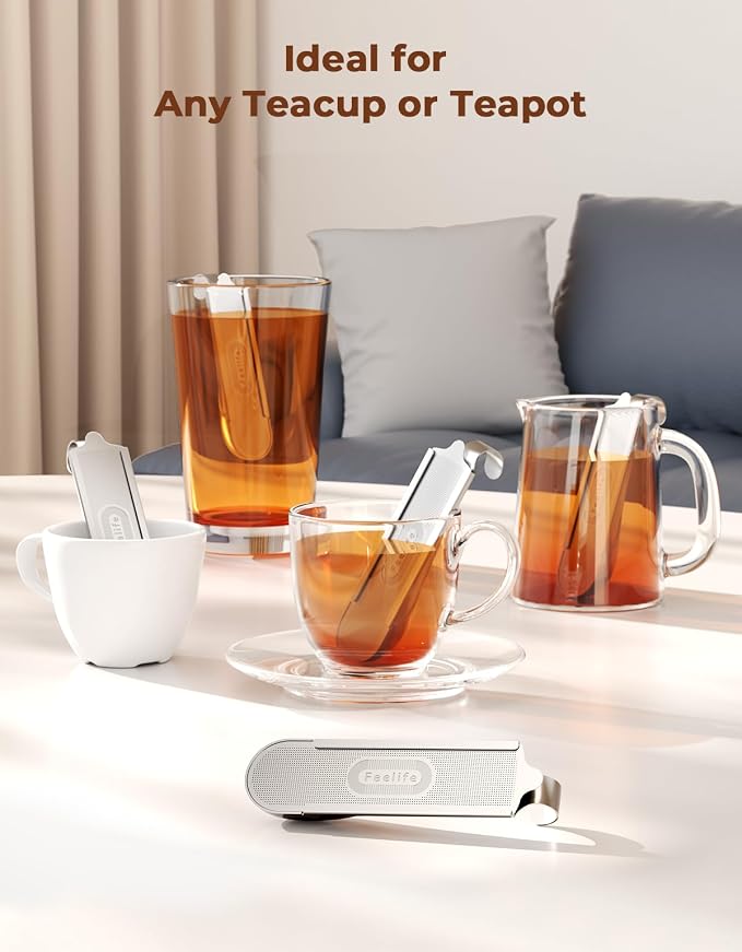 2Pcs 2-in-1 Tea Scoop Infuser for Loose Leaf Tea Strainer Fine Mesh | 304 Stainless Steel Tea Infuser, Easy to Fill and Clean, Loose Leaf Tea Steeper for Cup Mug Teapot