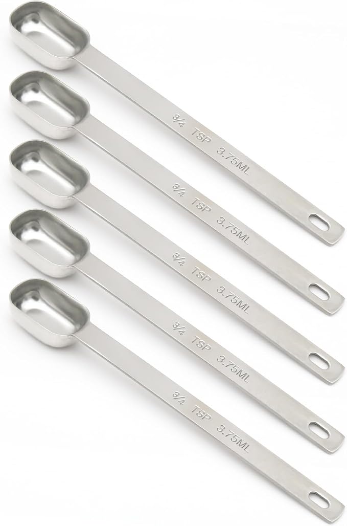 3PCS 3/4TSP(3.75ML) Measuring Spoon, Stainless Steel Long Handle Teaspoons | High Precision, Food-Grade Stainless Steel, ‌Rust-Free, Dishwasher-Safe, Easy-Read Markings, Multi-Purpose, Sturdy & Durable