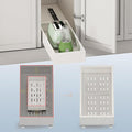 Fokyfok Pull out Cabinet Organizer,7"-11"W, 17"-24"D,Expandable,Adhesive | No Drill,Roll out Drawers,Adjustable Slide out Shelves for Kitchen,Pantry,Framed and Framless Cabinets,White,1PC