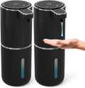 2 Pack Automatic Soap Dispenser Touchless,Liquid Hand Soap Dispenser 12.8oz Electric Wall Mounted Smart for Bathroom and Kitchen Dish Soap，Easy for Toddlers(Black)