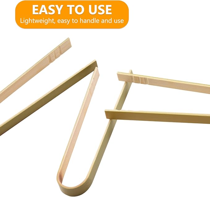 30 Pcs Wooden Tongs for Charcuterie - Mini Bamboo Disposable Tongs for Serving Food, Natural Wooden Cooking Toast