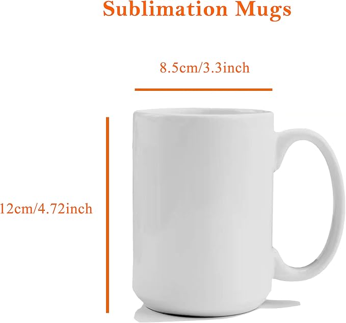 TANGLONG 12PCS Sublimation coffee Mugs 15 oz White Cups for homemade gifts | Tazas Para Sublimar,White CeramicCups for Hot or Ice Coffee,Latte, Soup, Milk, Hot Cocoa,DIY gifts