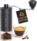 CIRCLE JOY Mini Manual Coffee Grinder with 40 External Adjustable Settings and Ceramic Conical Burr, Portable Stainless Steel Hand Coffee Grinder for Home and Travel