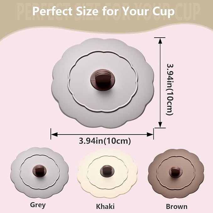 3 Pack Silicone Cup Covers,Multicolored Silicone Lids,drink cover | Mug Covers for Mugs, Cups, Tea Pots,Cup Lids for Coffee & Tea