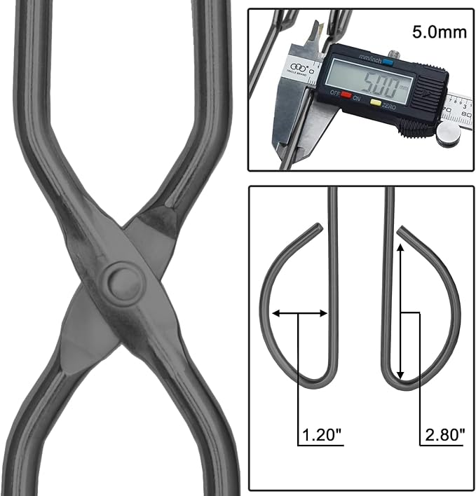 HINMAY 10" 13" Stainless Steel Kitchen Scissor Tongs, Set of 2 | Heavy Duty Non-Slip Comfortable Grip Metal Scissor Tongs for Cooking, Grilling & Serving