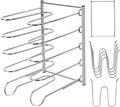 5 Tier Pizza Rack 10.43 x 8.52 x 13 Inches Stainless Steel | Pizza Pan Rack,5 Tier Pizza Riser Compact Design Easy Storage Holds Multiple Pans