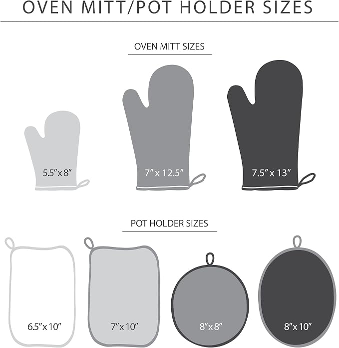 KITCHENAID Beacon Two-Tone Mini Oven Mitt 2-Pack Set, Contour Silver/Matte Black, 5.5"x8"