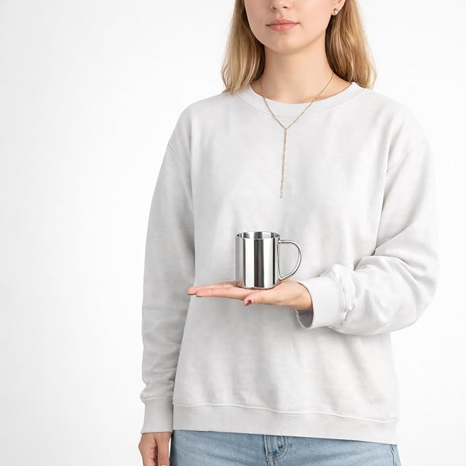 IMEEA Small Espresso Mug 7.5oz Double Wall Stainless Steel Cups, Set of 2