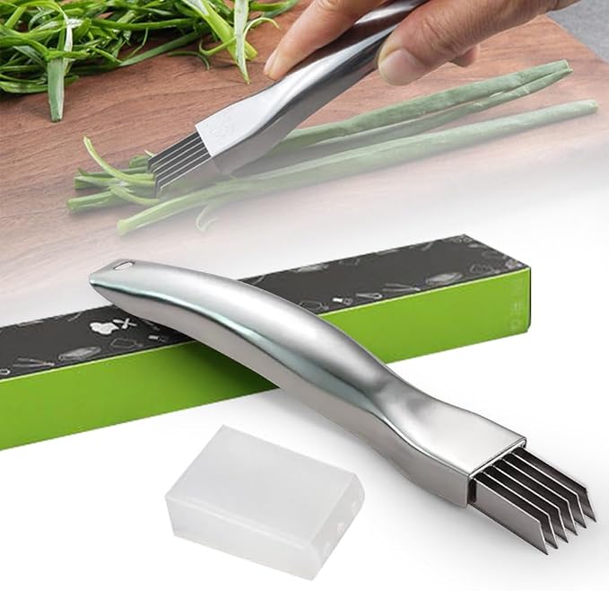 Shred Silk The Knife, 2026 Upgrade Stainless Steel Green Onion Knife Food Speedy Chopper, Kitchen Vegetable Cutter Household Multifunctional Food Slicer (A-1Pcs)