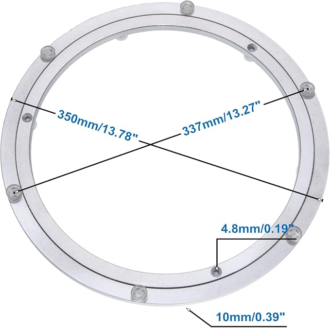 Aluminum Heavy Duty Lazy Susan Rotating Turntable Bearing Swivel Plate Hardware for Dining-Table (14 inch)