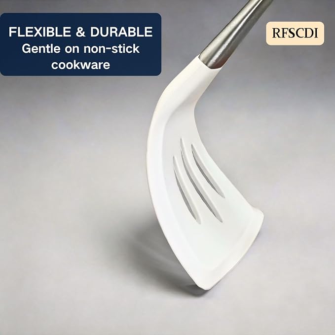 White Silicone Cooking Utensils Set-Non-Toxic, Heat Resistant, BPA Free Kitchen Utensils Set with Spatula, Spoon, Whisk & Tongs-Non-Stick& Dishwasher Safe for Nonstick Cookware