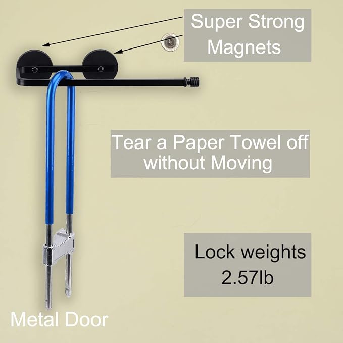 Magnetic Paper Towel Holder for Fridge, No Drill Rack for Kitchen, RV | Strong Magnetic Grip Holds Paper Towels Securely On Metal Surfaces. Fits Standard And Jumbo Rolls With Easy No Drill Setup.
