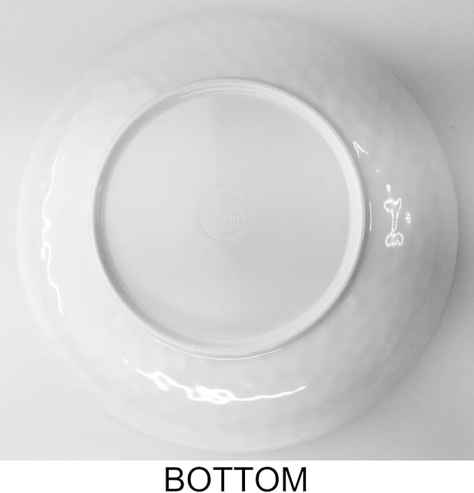 KX-WARE Melamine Serving Bowls -2pcs 12inch Larger Salad Bowls/Mixing Bowls,White Color| Break-resistant 100% Melamine Bowls | Dishwasher Safe,BPA Free
