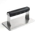 Smash Burger Press, Dishwasher Safe, 8 x 4.25 in, 2.5 lb | Rectangular bacon press with silicone handle, preheatable stainless steel for barbecue and flat top griddle fans