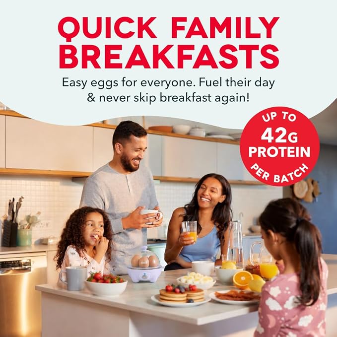 Dash Rapid Egg Cooker, 7 Hard Boiled Eggs, Aqua | Electric Egg Poacher, Boiler, Steamer & Omelette Maker Machine, Soft or Poached Eggs for Breakfast, Auto Shut-Off, BPA-Free
