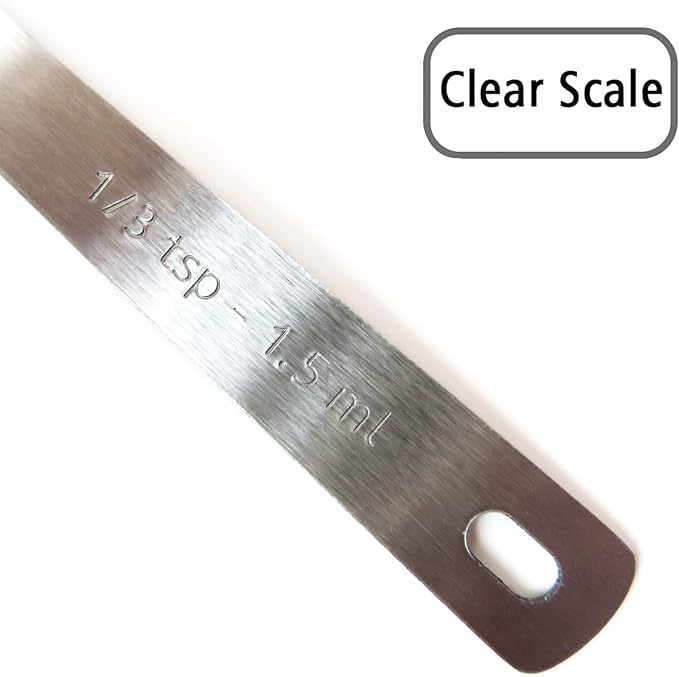 2PCS 1/3tsp(1.5ml) Tiny Measuring Spoon, Small Teaspoon for Tiny Amounts | High Precision, Food-Grade Stainless Steel, ‌Rust-Free, Dishwasher-Safe, Easy-Read Markings, Multi-Purpose, Sturdy & Durable