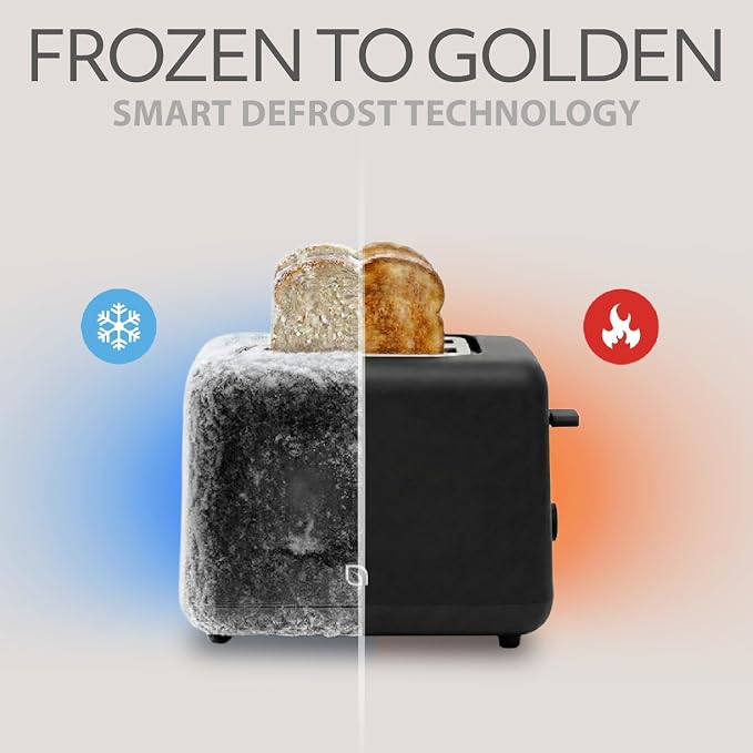 WILLOW Eco Series 2-Slice Toaster, Extra-Wide Slots for Bagels & Artisan Bread, 6 Shade Browning Settings, High-Lift Toast Boost, Removable Crumb Tray, Cancel/Defrost Buttons, Toaster 2 Slice