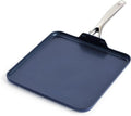 Blue Diamond 11" Diamond Infused Ceramic Nonstick Square Griddle Pan, Blue | PFAS-Free Ceramic Nonstick, Dishwasher & Oven Safe, Stay Cool Handle, Durable Metal Utensil Safe, Pancake Pan