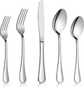 Silverware Set, 40-Piece Flatware Set, E-far Stainless Steel Eating Utensils Service for 8, Dinner Knives/Forks/Spoons, Simple & Classic Design, Mirror Polished & Dishwasher Safe