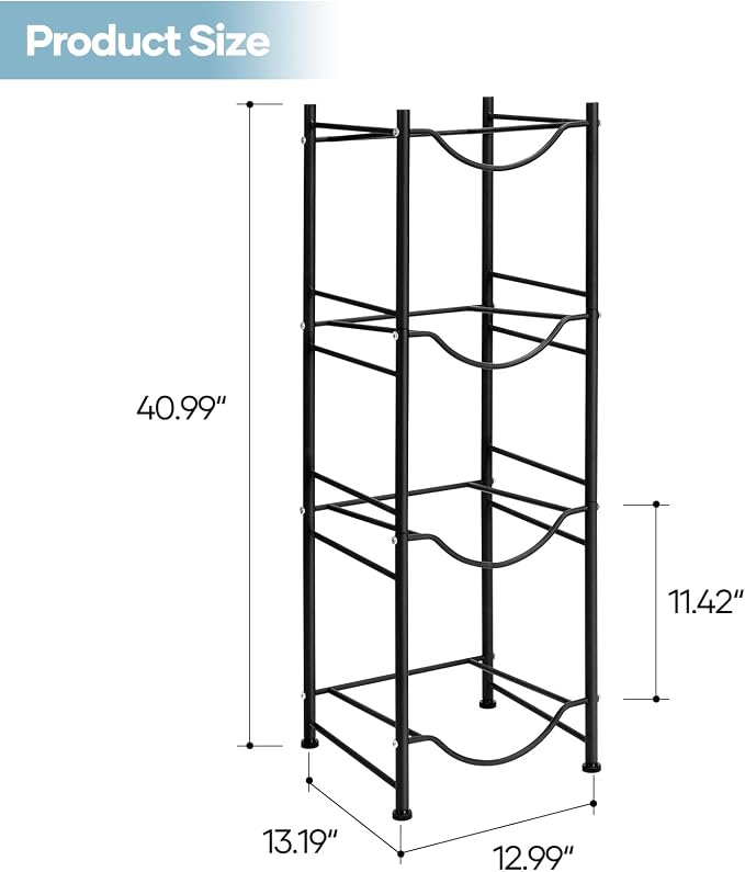 5 Gallon Water Cooler Jug Rack, 4 Tier Detachable Water Bottle for Home | Water Bottle, Heavy Duty Water Bottle Organization for Office