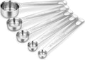 Premium 18/10 Measuring Spoons Set (Silver, 5PC Measuring Spoons) | 18/10 Stainless Steel; 1/8 Tsp to 1 Tbsp; Extrat-Long Handles; Stackable; Dishwasher Safe for Baking and Cooking.