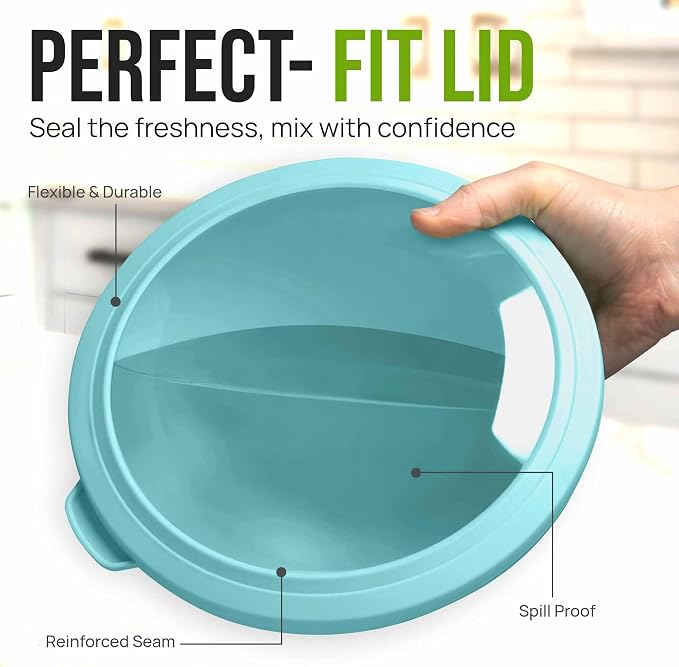 Zulay Kitchen 12 Piece Plastic Mixing Bowls with Leak-Proof Lids Set - Microwave and Freezer Safe Kitchen Mixing Bowls for Preparing, Serving and Storing - Large Nesting Bowls (Cotton Candy Ombre)