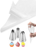 1M 2D 2F Piping Tips Set with 20 Bags, Large Cake Decorating Tips