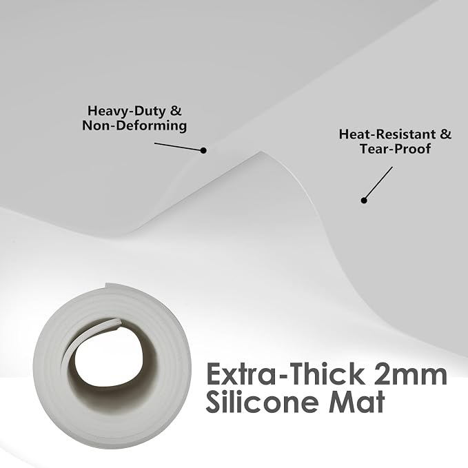 Extra Large Silicone Mat for Resin 36.2" x 24" 2MM Thick Silicone Craft Mat | for Table, Multifunction Silicon Matt for Kitchen Countertop Protector Heat Resistant Placemat by Foepoge(Gray)