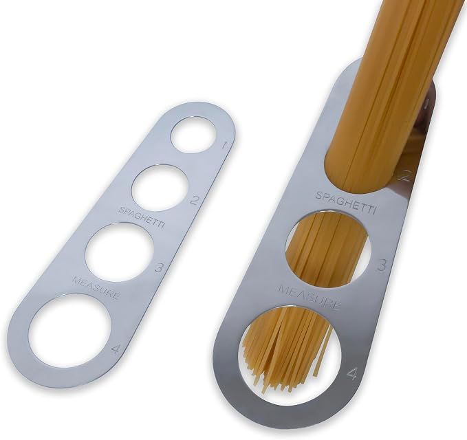 Stainless Steel Spaghetti Measurer Tool Quick Pasta Measuring Tool for Kitchen Cooking Tool (Silver, 2pcs)