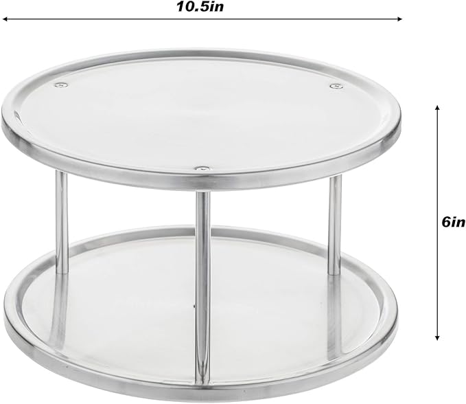 Simpli-Magic 2-Tier, Brushed Stainless Steel,Silver